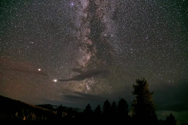 Milky Way Night Sky Altai Mountains — Stock Photo, Image