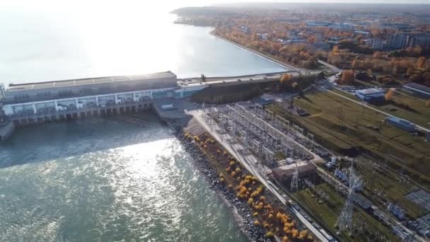 Centrale Hydroélectrique Novossibirsk Est Une Centrale Hydroélectrique Sur Rivière Seule — Video