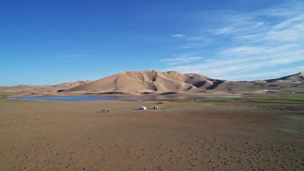 Hermosa Vista Del Desierto Mongolia — Vídeos de Stock