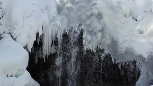 Переміщення Води Льоду Взимку Річки — стокове відео