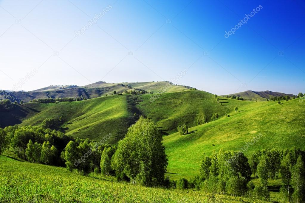 Landscape with green hills