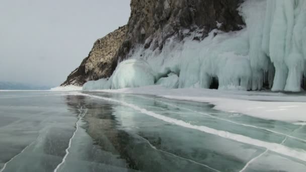 Зимний Байкал — стоковое видео
