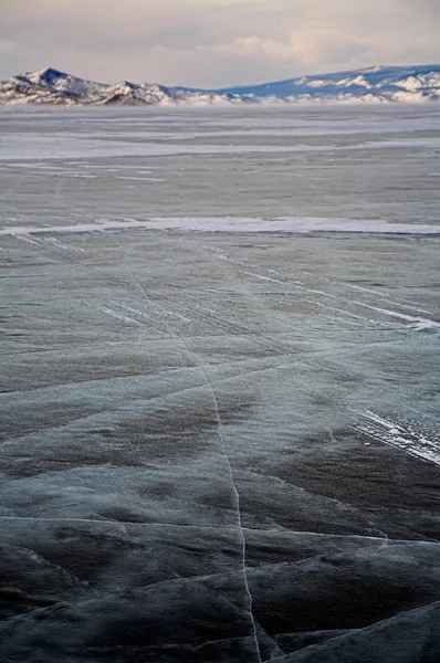 Winter baikal ice — Stock Photo, Image