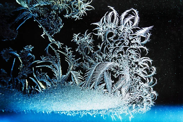 Winter frost on the window — Stock Photo, Image