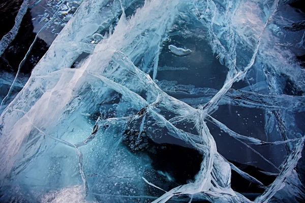 Winter Baikal. Texture of ice — Stock Photo, Image