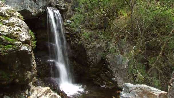 Waterval op de bergrivier — Stockvideo