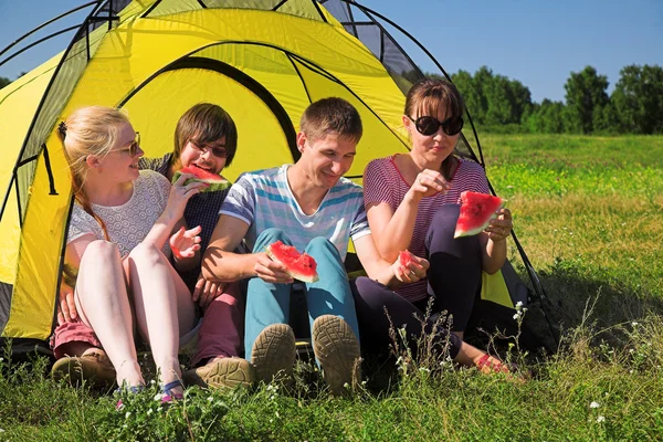 People relaxing on camping Royalty Free Stock Images