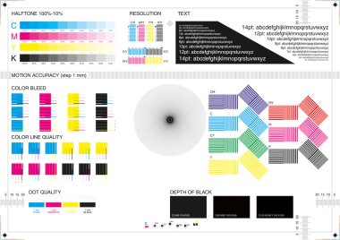 Kalibrasyon yazdırma işaretleri Cmyk