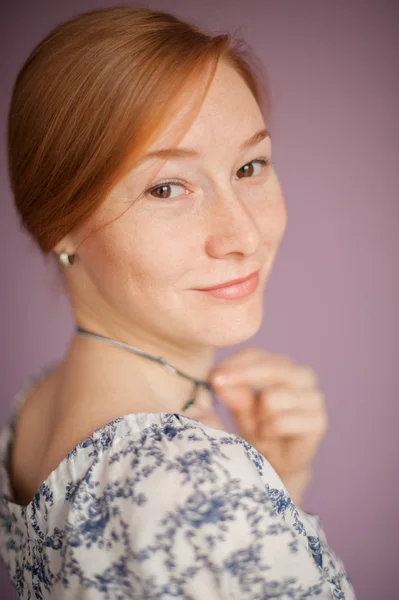 Portrét ženy zrzka — Stock fotografie
