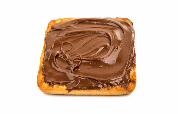 Biscoitos com enchimento de chocolate isolado — Fotografia de Stock