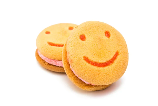 孤立的笑脸饼干 — 图库照片