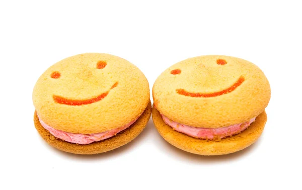 Smiley cookies isolerade — Stockfoto