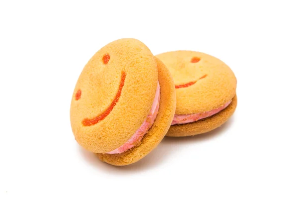 Biscotti smiley isolati — Foto Stock