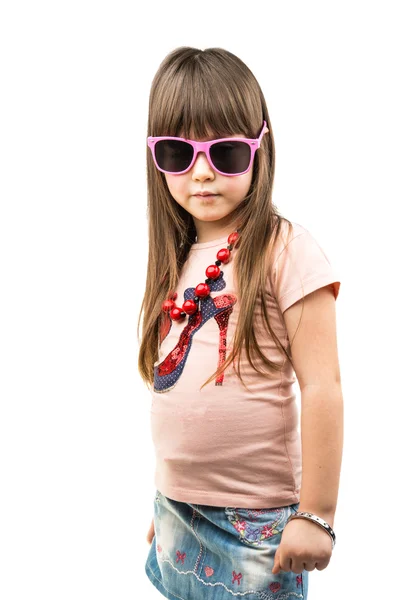 Fashionista little girl isolated — Stock Photo, Image