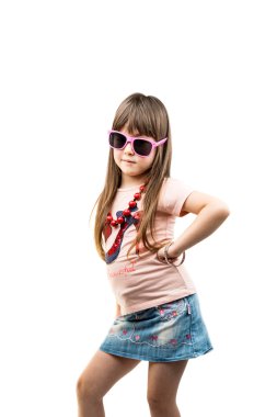 fashionista izole küçük kız 