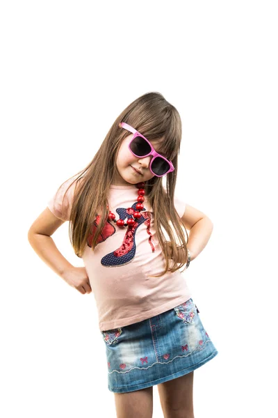 Fashionista little girl isolated — Stock Photo, Image