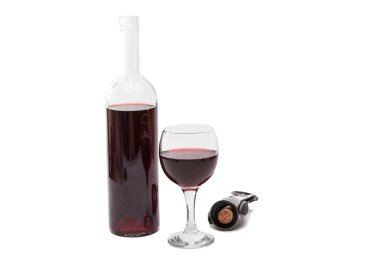 Şarap şişesi izole. 