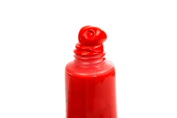 Gekleurd acryl verf in een buis geïsoleerd — Stockfoto