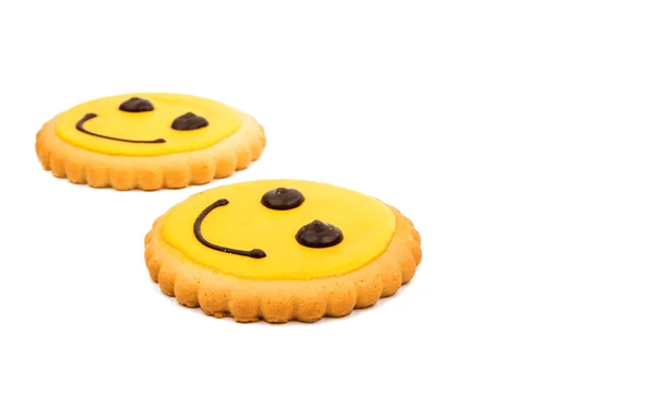 Smiley cookies isolerade — Stockfoto