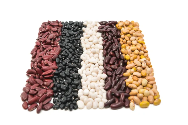 Nierenbohnen in verschiedenen Farben — Stockfoto