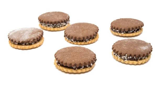 Sandwich koekjes met chocolade — Stockfoto