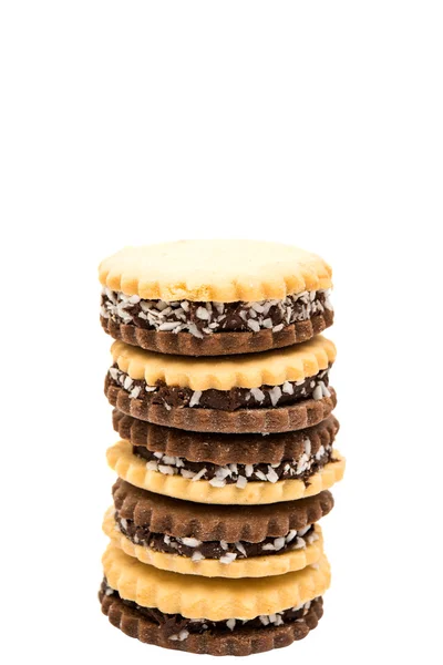 Μπισκότα σάντουιτς με σοκολάτα — Φωτογραφία Αρχείου