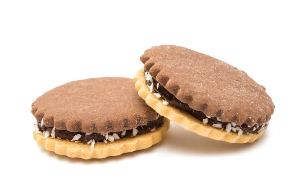 Sandwich cookies with chocolate — Stock Photo, Image
