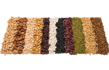 Kurutulmuş mercimek, bezelye, soya fasulyesi, fasulye karışımı