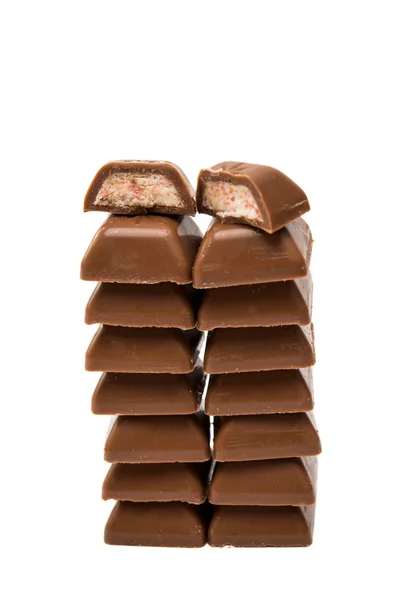 Čokoláda s jahodovou náplní — Stock fotografie