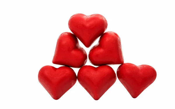 Slik rødt hjerte isoleret - Stock-foto