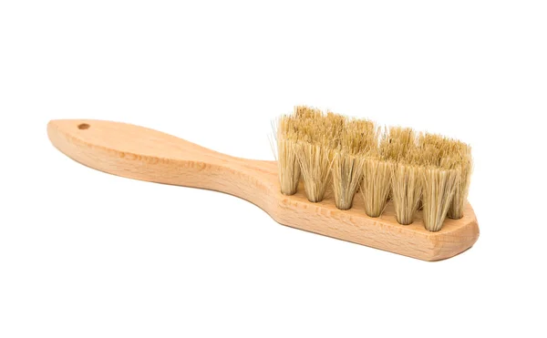 Brosse à vêtements en bois isolée — Photo