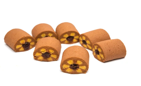 Biscotti con marmellata isolata — Foto Stock