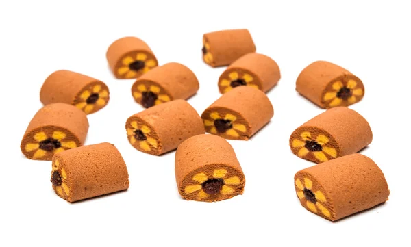 Biscotti con marmellata isolata — Foto Stock