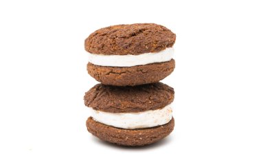 izole Creme dosyalama ile çikolatalı kurabiye 