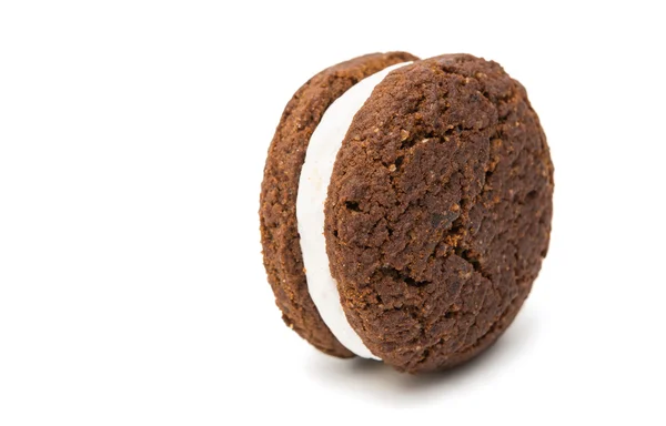 Chocolate cookies with creme filing isolated — Stock Photo, Image