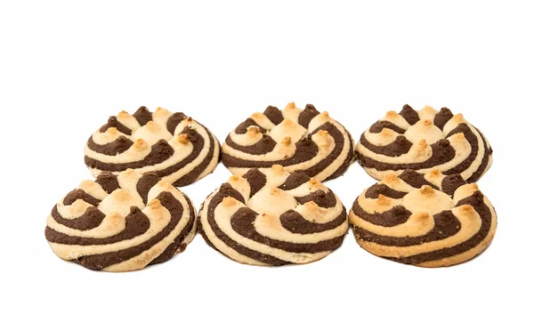 Lahodné čokolády prokládaný soubory cookie — Stock fotografie