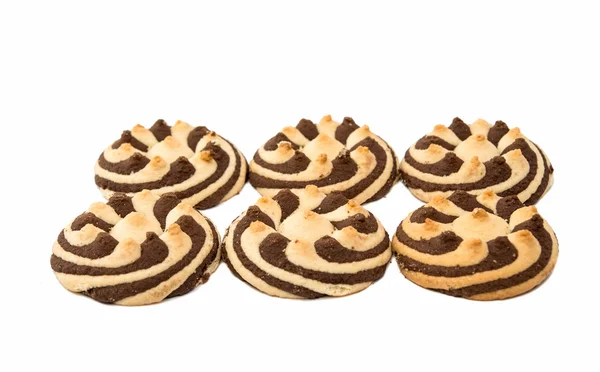 Läcker choklad randig cookies — Stockfoto