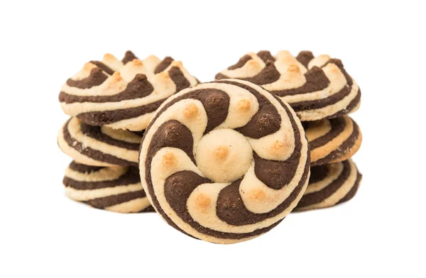 Deliziosi biscotti al cioccolato a strisce — Foto Stock