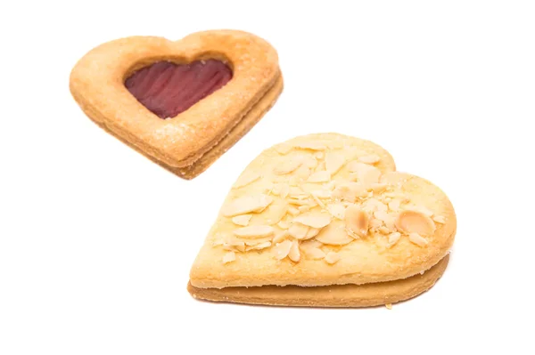 Cookie-uri cardiace izolate — Fotografie, imagine de stoc