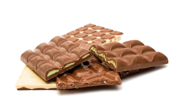 Barra di cioccolato isolato — Foto Stock