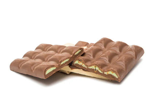 Barra di cioccolato isolato — Foto Stock