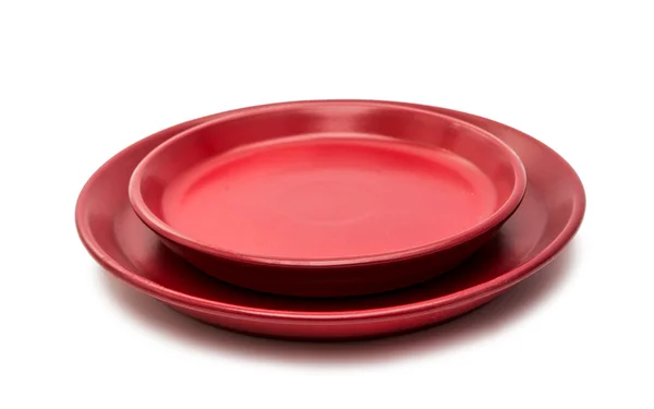 빨간 접시 음식 — 스톡 사진