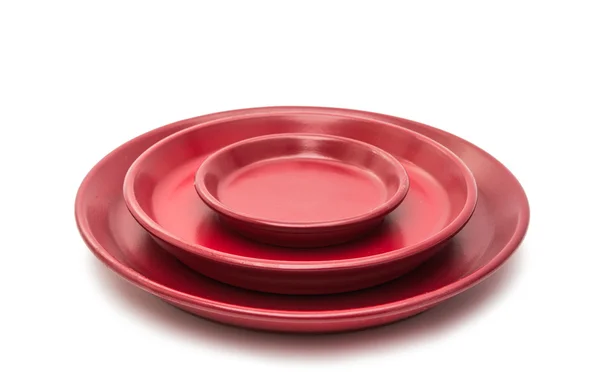 Red plate food — Stock Photo, Image