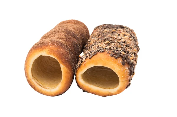 Trdelnik Czeska na białym tle — Zdjęcie stockowe