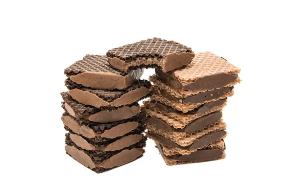 Wafer de chocolate isolado — Fotografia de Stock