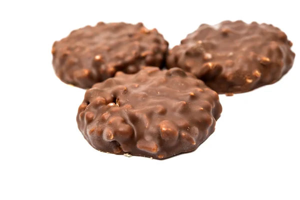 Cookies com chocolate isolado — Fotografia de Stock