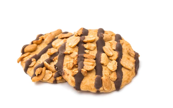 Galletas con chocolate y frutos secos aislados — Foto de Stock