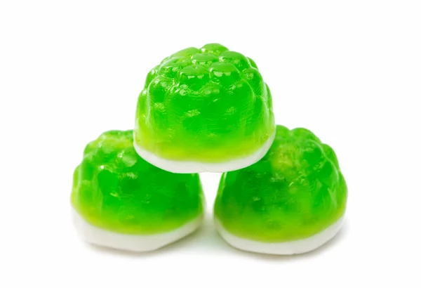 Green jelly candies isolated — Stock Photo, Image