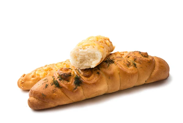 Baked baguette isolated — Stock Photo, Image