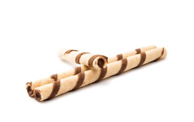 izole Çikolatalı gofret rulo 